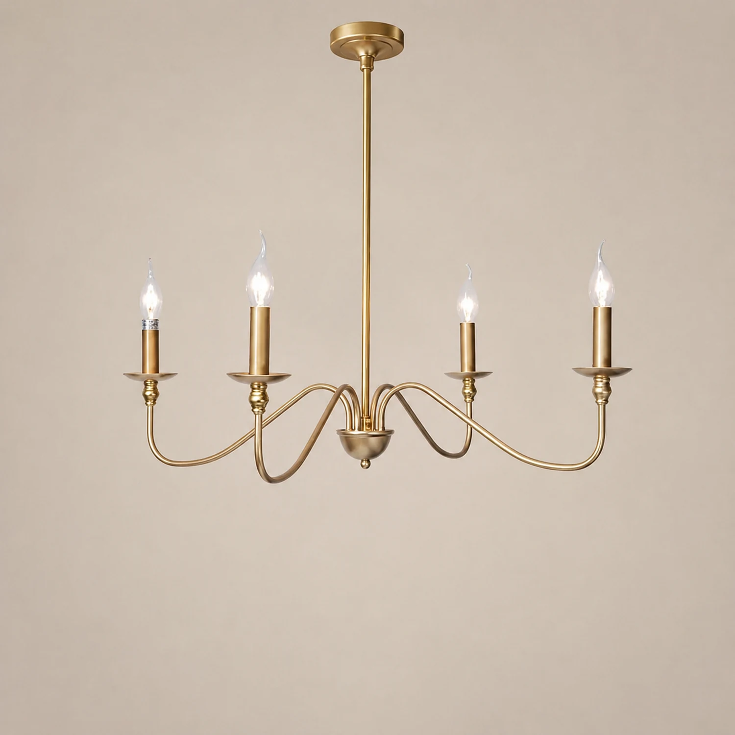 Silva Retro Vintage Candle Metal Chandelier, Black/Gold - Lumpaz