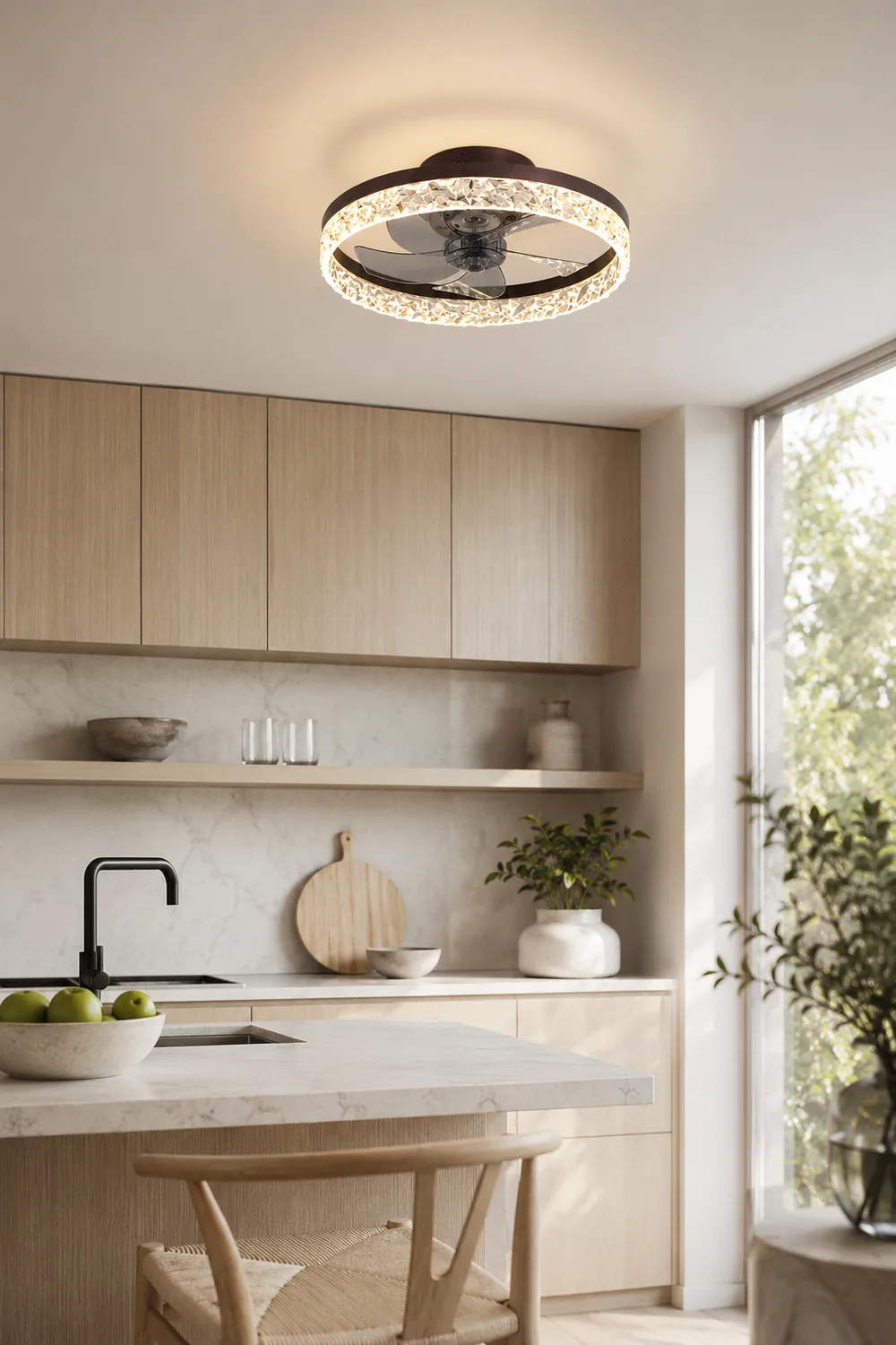 Kirsten 1-Light Ceiling Fan with Light, 4 Color, 19.5" - Lumpaz