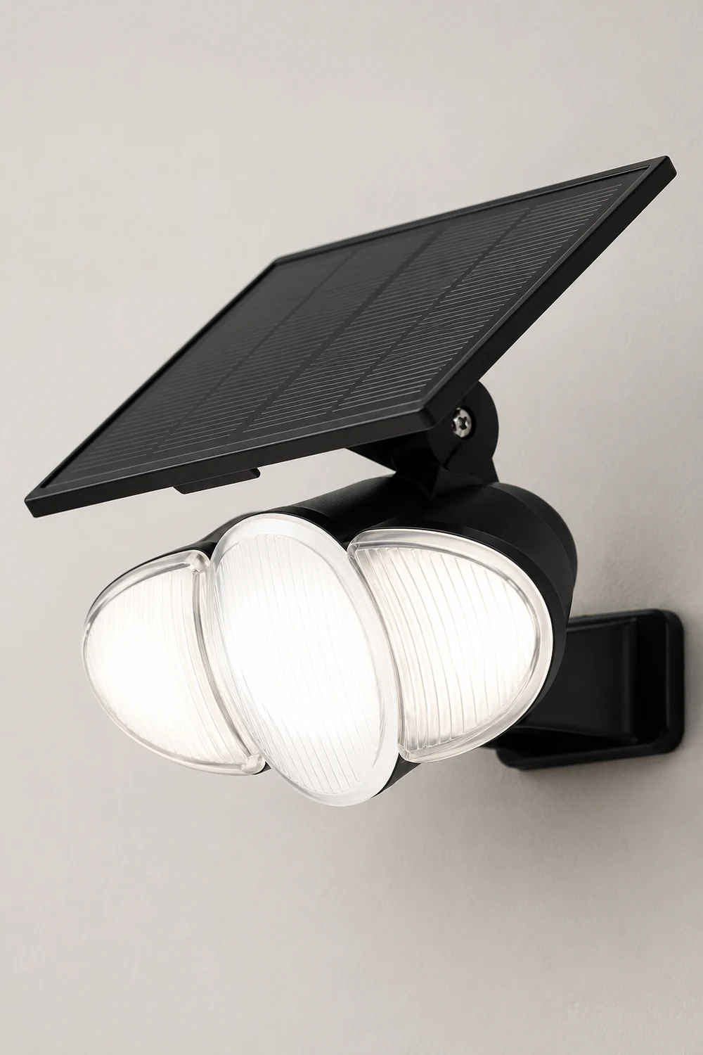 Solar Motion Security Light 3-Head Wall Fixture with Motion Sensor - Lumpaz