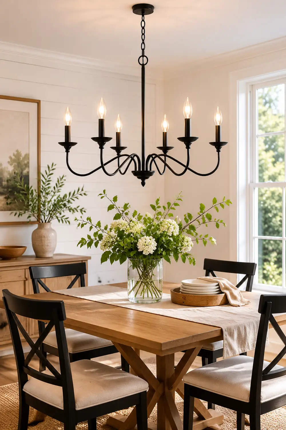 Silva Modern LED Chandelier Black Metal Bedroom Living Room - Lumpaz