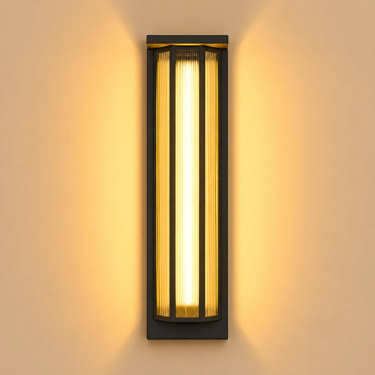 Vintage Rectangular Acrylic LED Outdoor Solar Wall Lights - Lumpaz