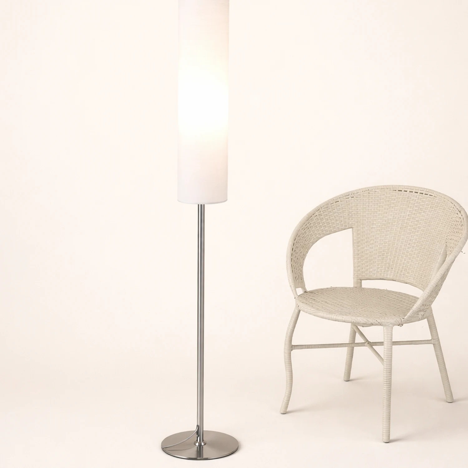 Renée Modern Cylinder Fabric Metal Floor Lamp, White/Red/Brown/Coffee - Lumpaz