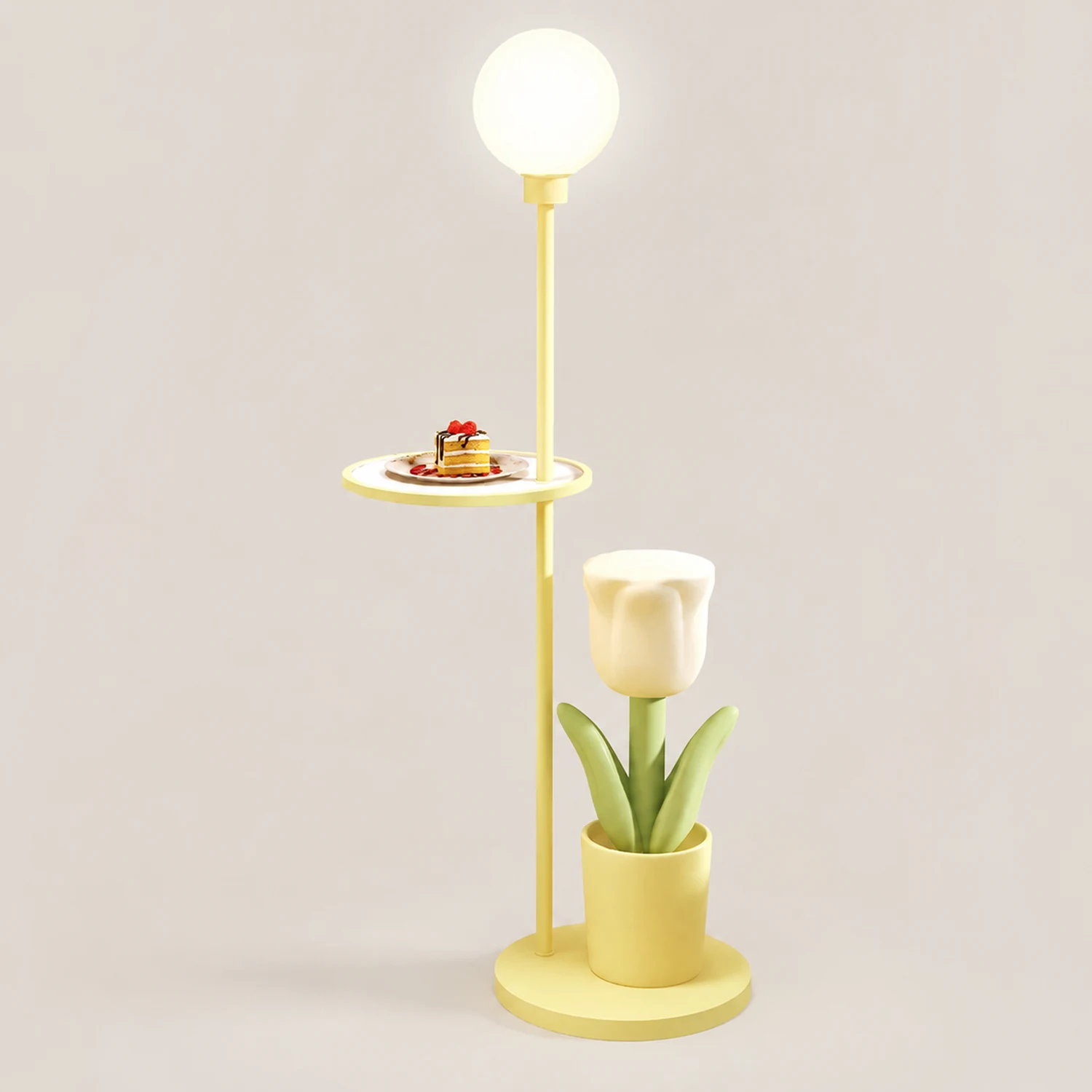Lily Modern Floor Lamp Pink/Yellow/Purple Metal/Glass Bedroom - Lumpaz