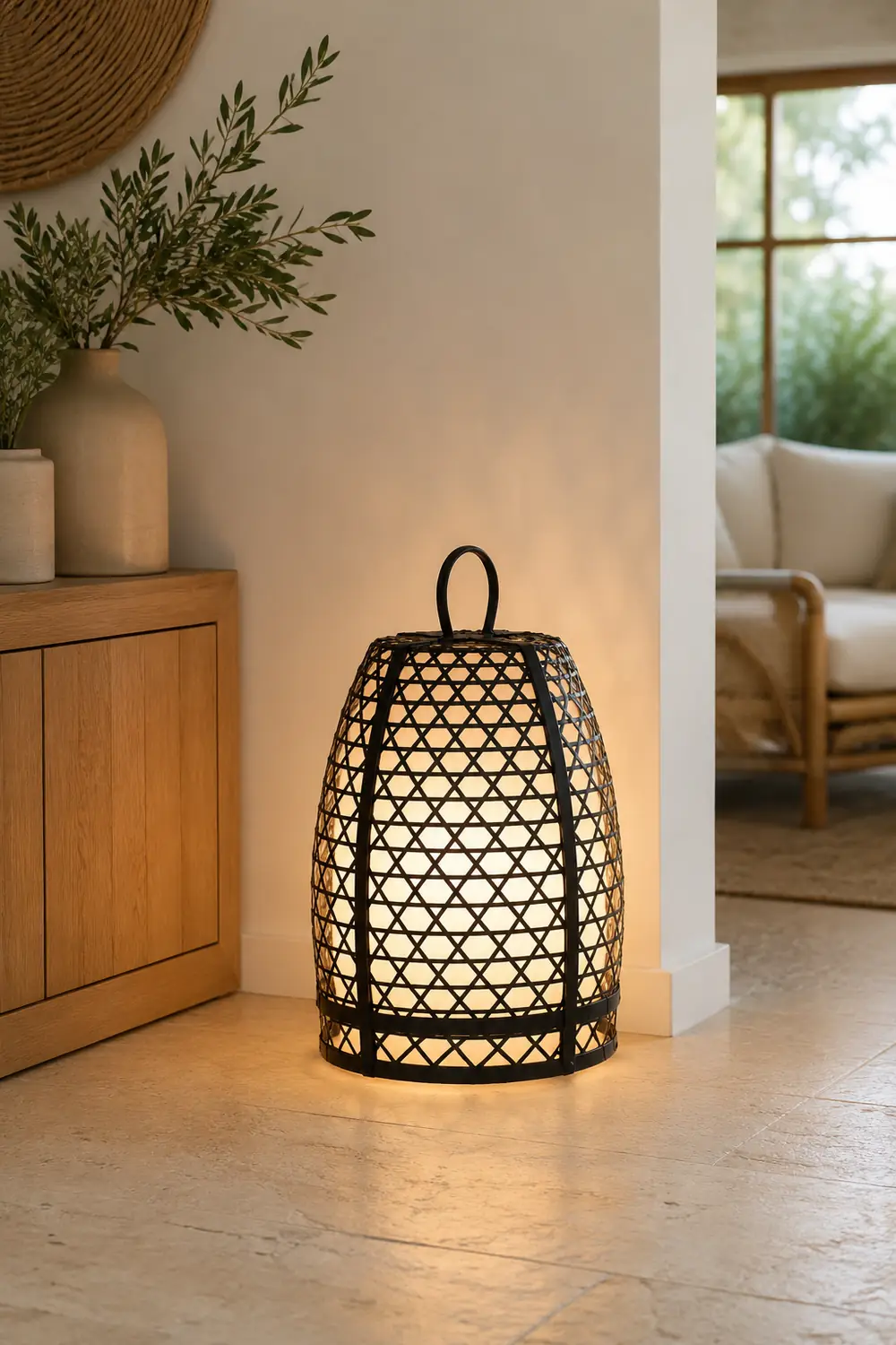 Alessio Retro Cage Shaped Metal Acrylic Floor Lamp - Lumpaz