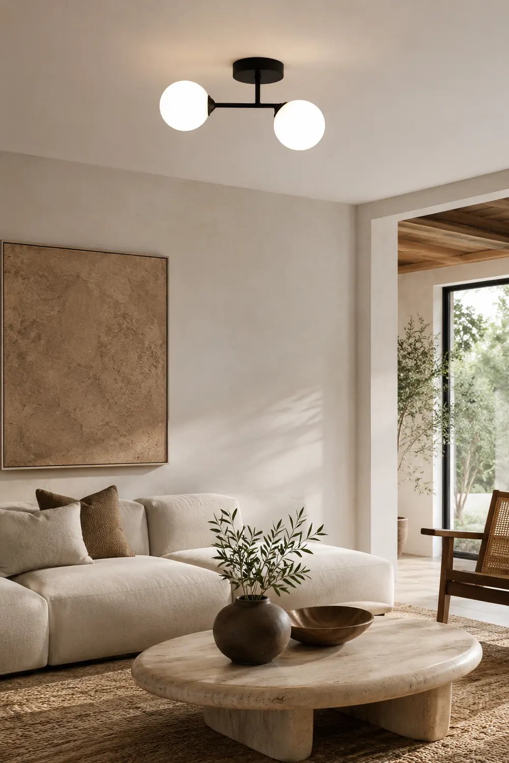 Valentina Semi-Flush Mount Ceiling Light, 2 Color, 12" - Lumpaz