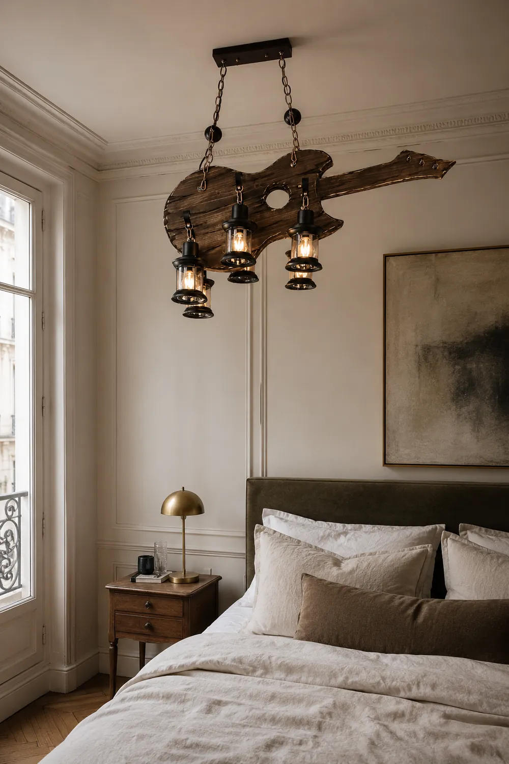 Austin Farmhouse 6 Lantern Guitar Wood/Metal Pendant Light - Lumpaz
