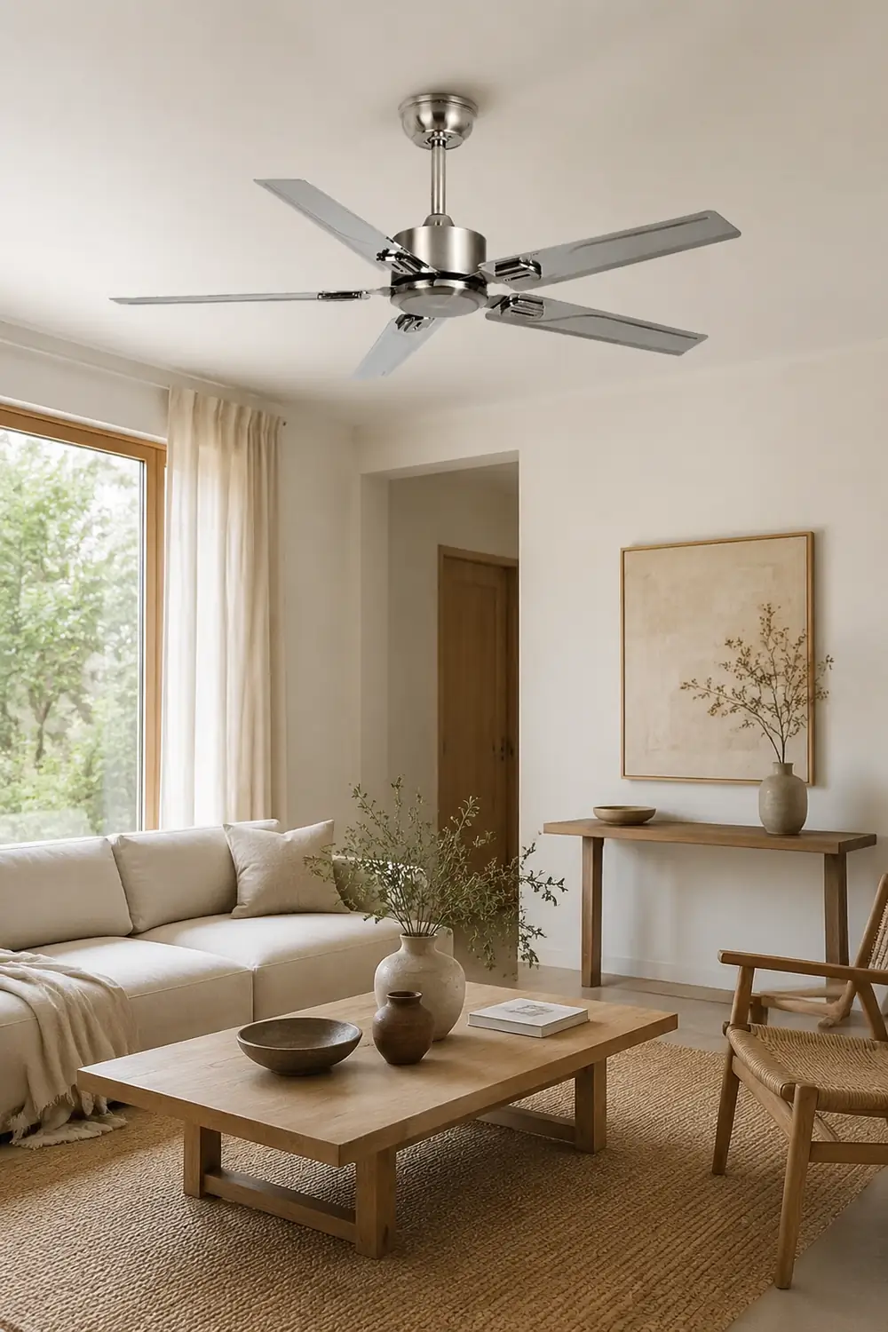 Alessio 5-Blade Industrial Metal DC Ceiling Fan, Summer, 52'' - Lumpaz