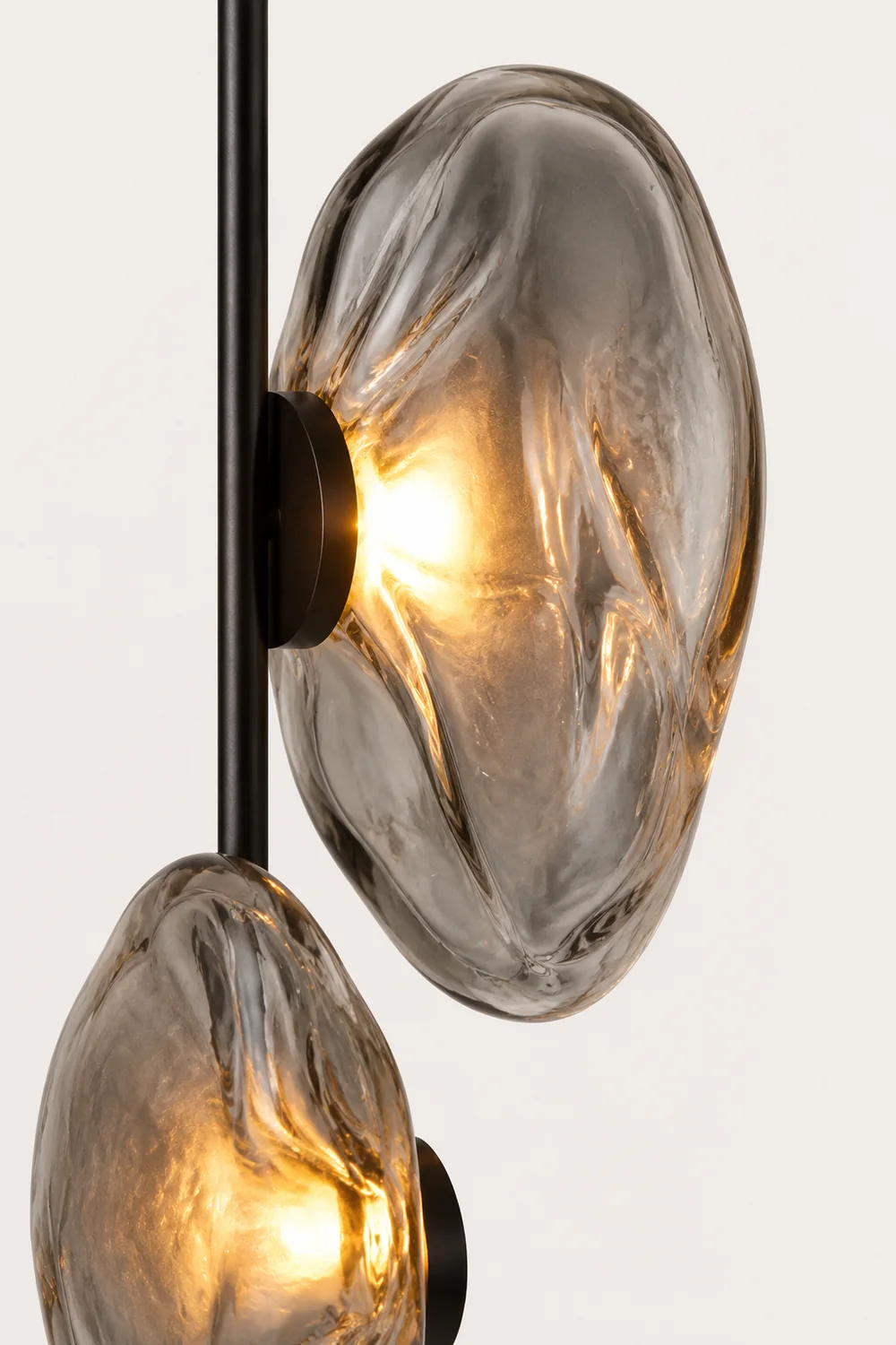 Byers Luxury Flower Metal/Glass Floor Lamp, Black/Gold/Gray - Lumpaz