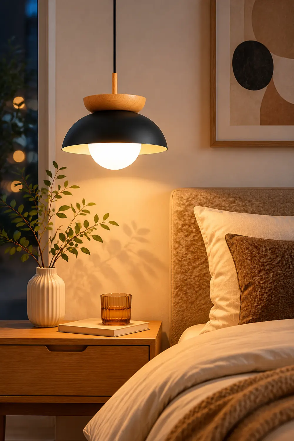 Ozawa Nordic Pendant Lights Wood/Metall Black Kitchen Balcony - Lumpaz