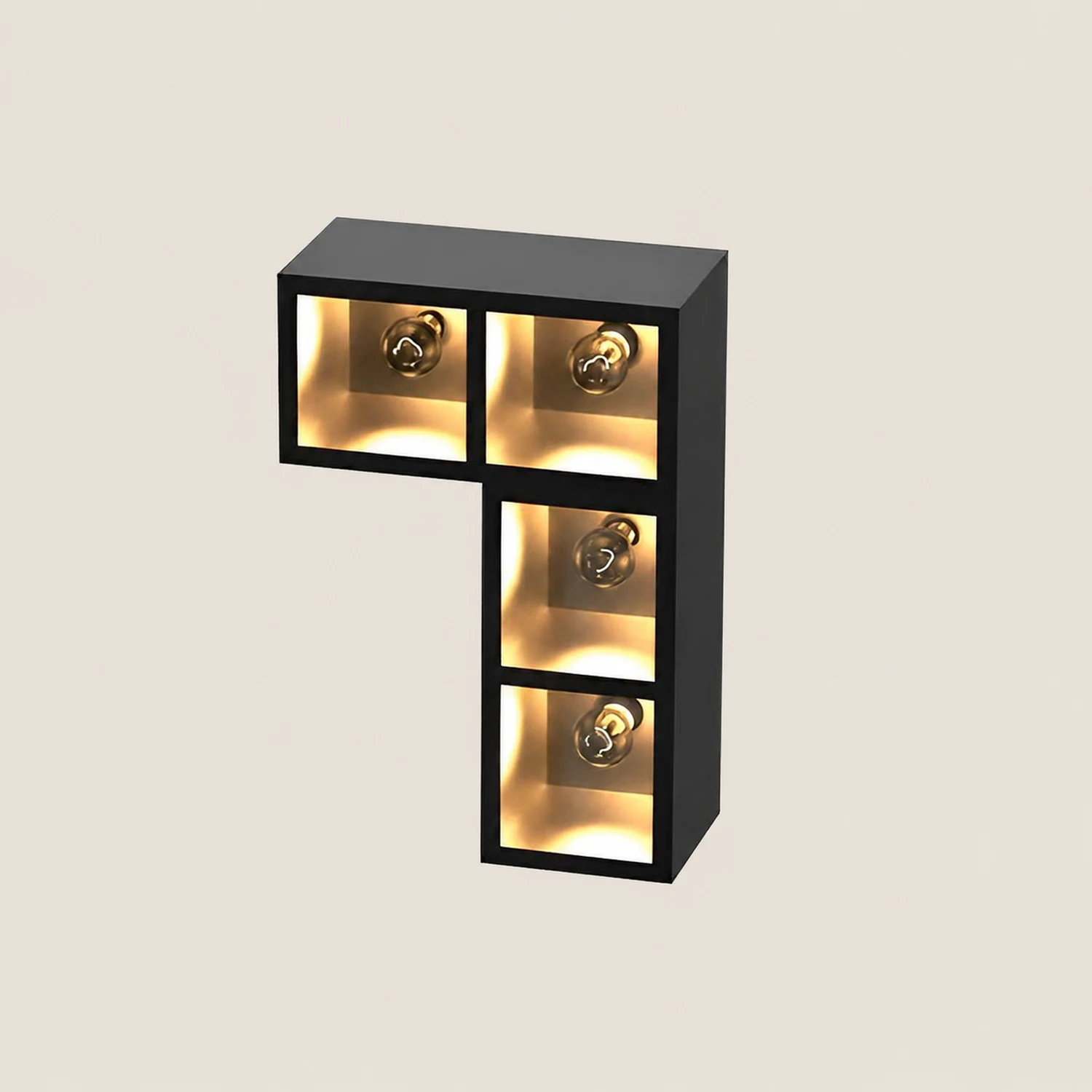Waterproof Creative Square Combination LED Black Wall Lamp with Flowerpot - Lumpaz