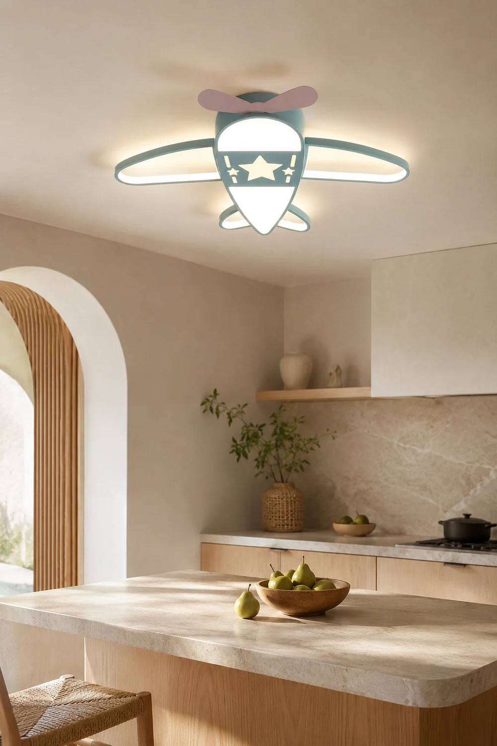 Morandi Modern Airplane Shaped Flush Mount Ceiling Light - Lumpaz