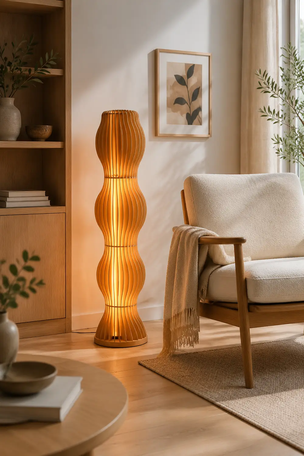 Ozawa Floor Lamp Unique Modern, Wooden Creative - Lumpaz