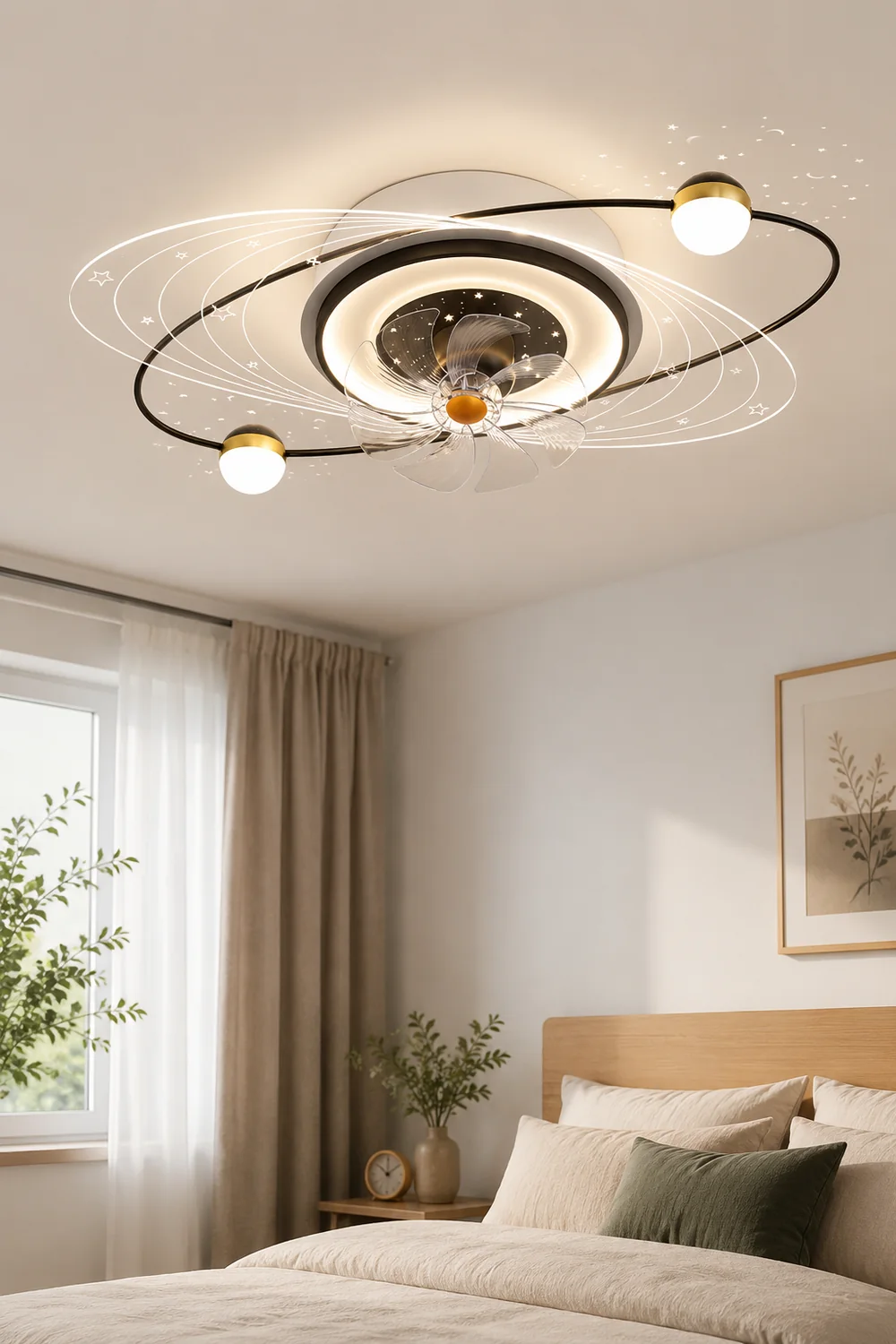Madina Ceiling Fan with Light, 6 Style, 22"/24" - Lumpaz