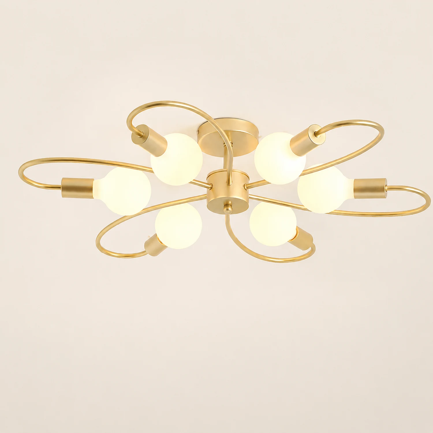 Valentina Modern Metal Flush Mount Ceiling Light, Black/Gold - Lumpaz