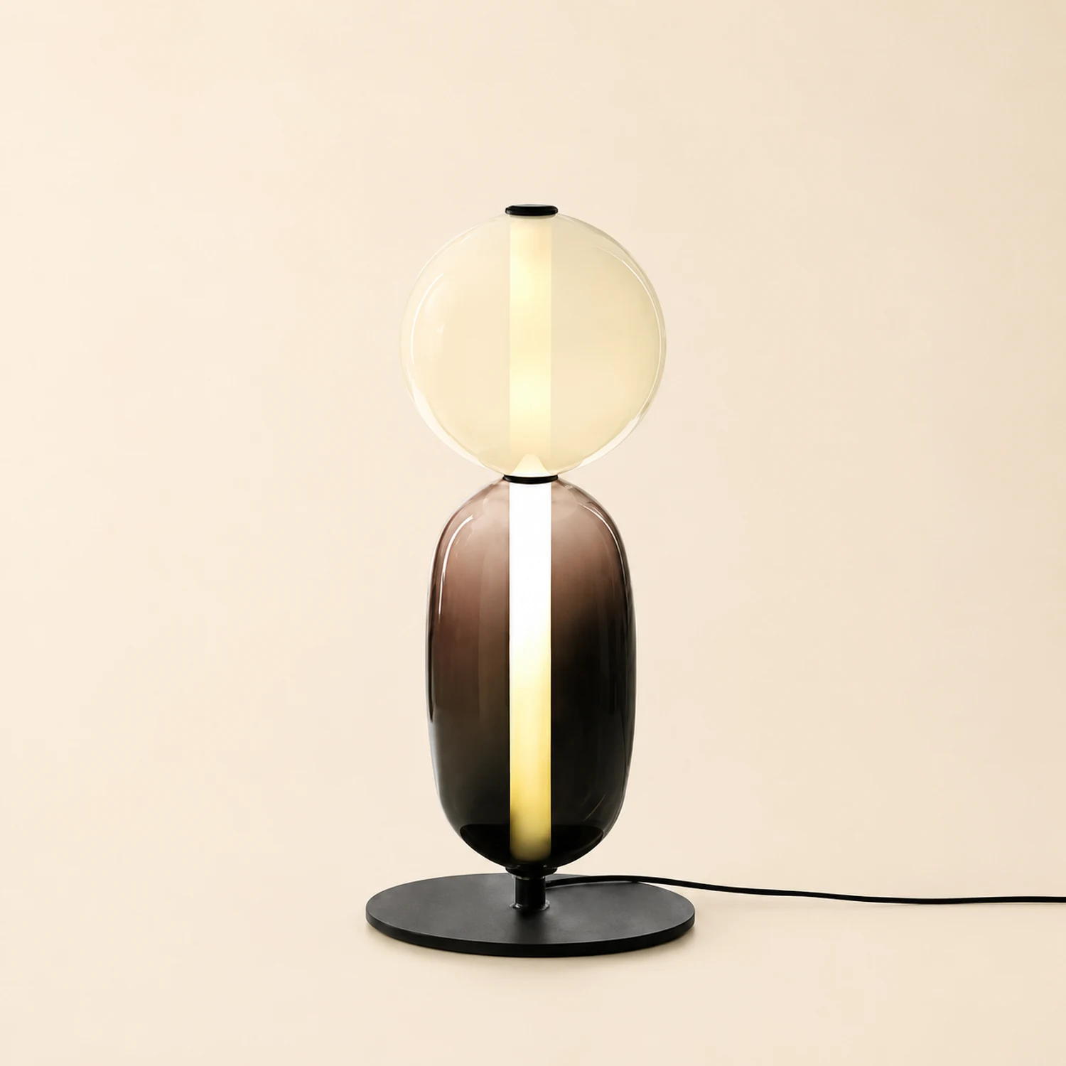 Morandi Modern Creative Man Metal/Glass Floor lamp, White/Black/Red - Lumpaz