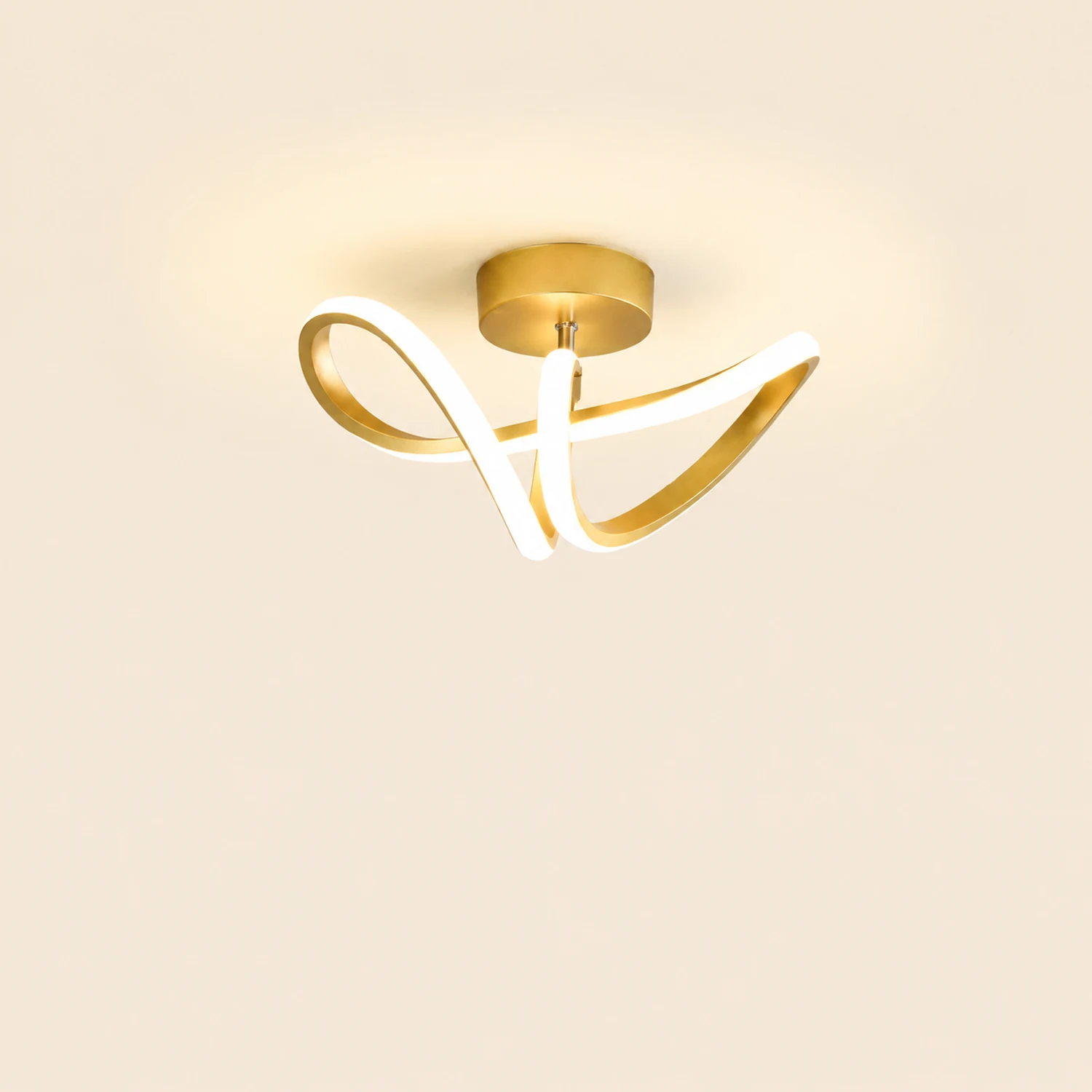 Lacey Modern Flush Mount Ceiling Light, Black/Gold - Lumpaz