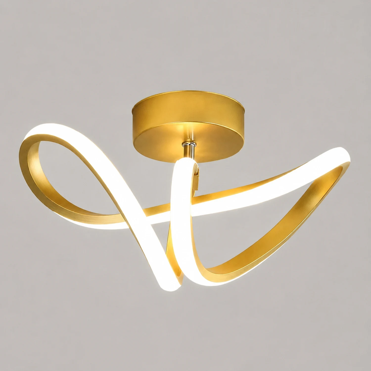 Lacey Modern Flush Mount Ceiling Light, Black/Gold - Lumpaz