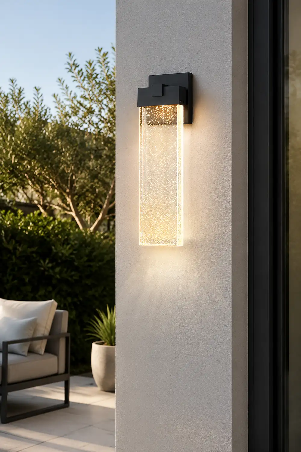 Rectangular Bubble Crystal LED Outdoor Wall Lamp - Lumpaz