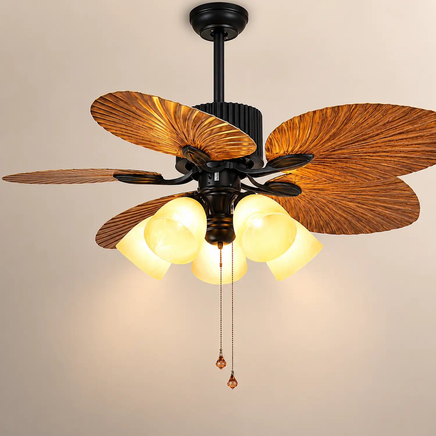 Bella 5-Blade Rustic DC Ceiling Fan with Light, Summer, 52'' - Lumpaz