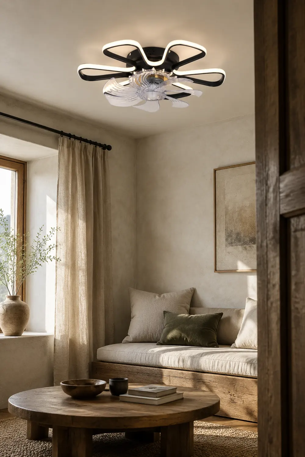 Hana Ceiling Fan with Light, 3 Color, DIA 20" - Lumpaz