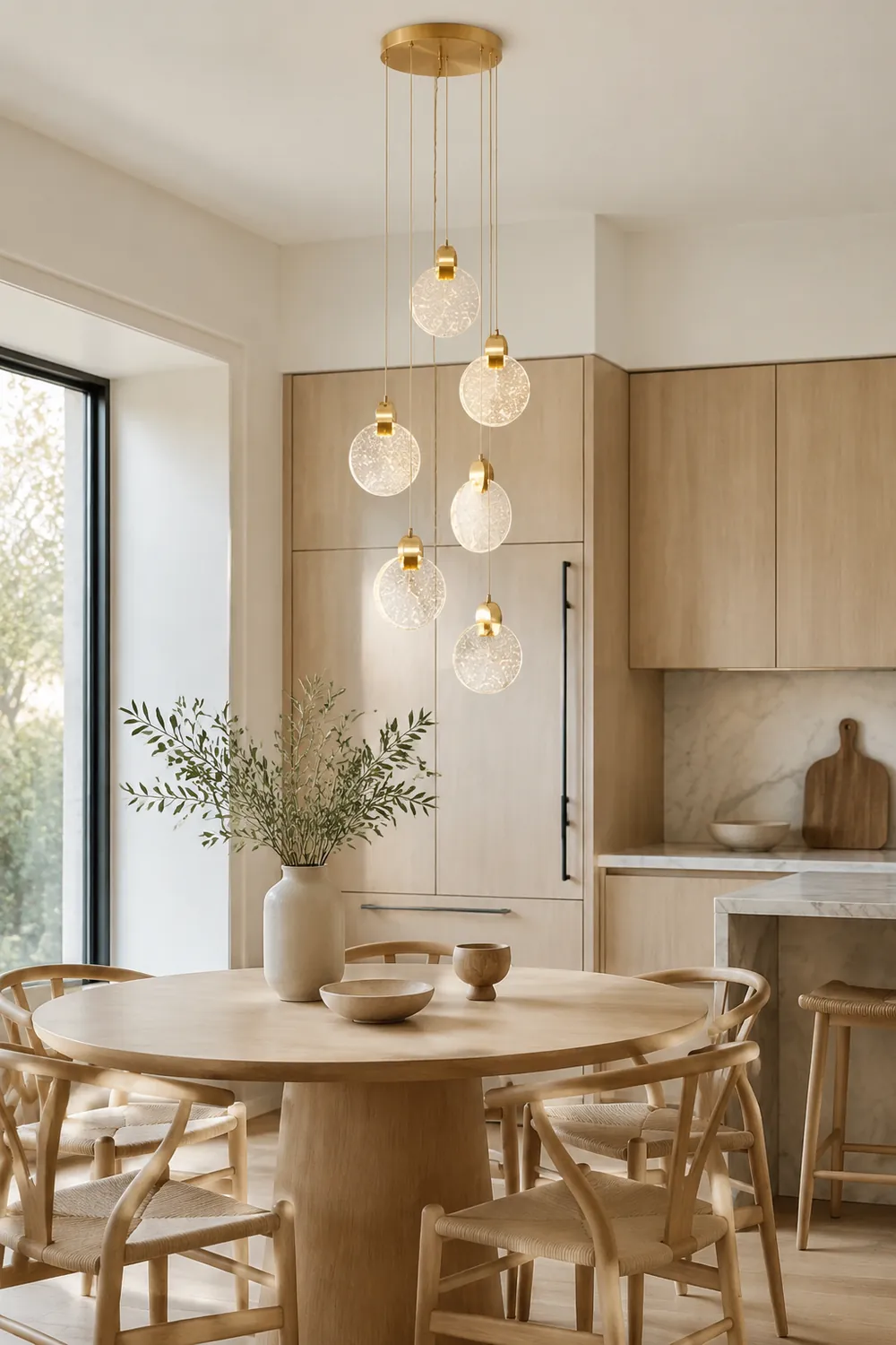 Kristy Minimalist Round  Metal/Crystal Chandelier, Gold - Lumpaz