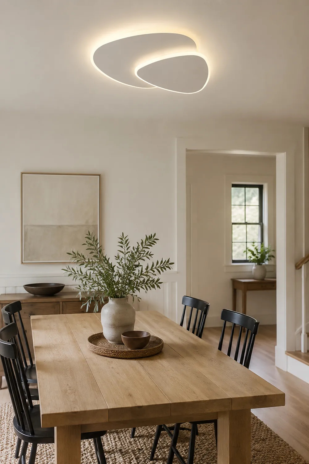 Quinn Designer Geometric Metal/Acrylic Flush Mount Ceiling Light White - Lumpaz
