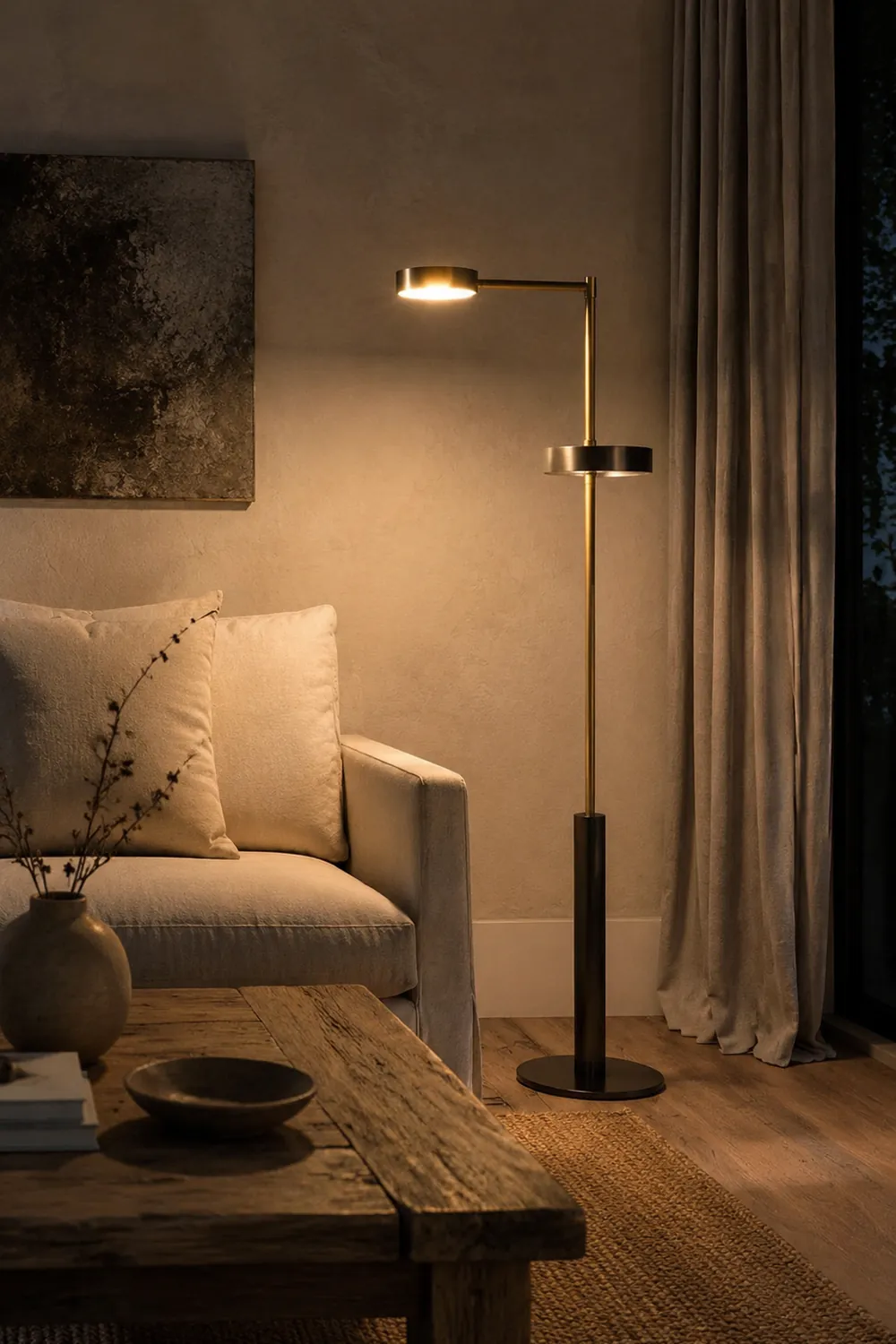 Salgado Modern Minimalist Metal Projector Floor Lamp, Mate Black - Lumpaz