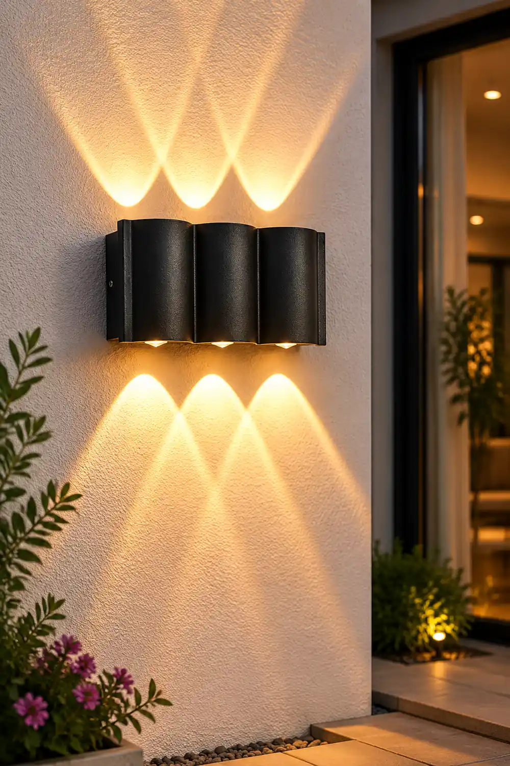 Wave Arc Design Up and Down Lights LED Outdoor Wall Lights - Lumpaz