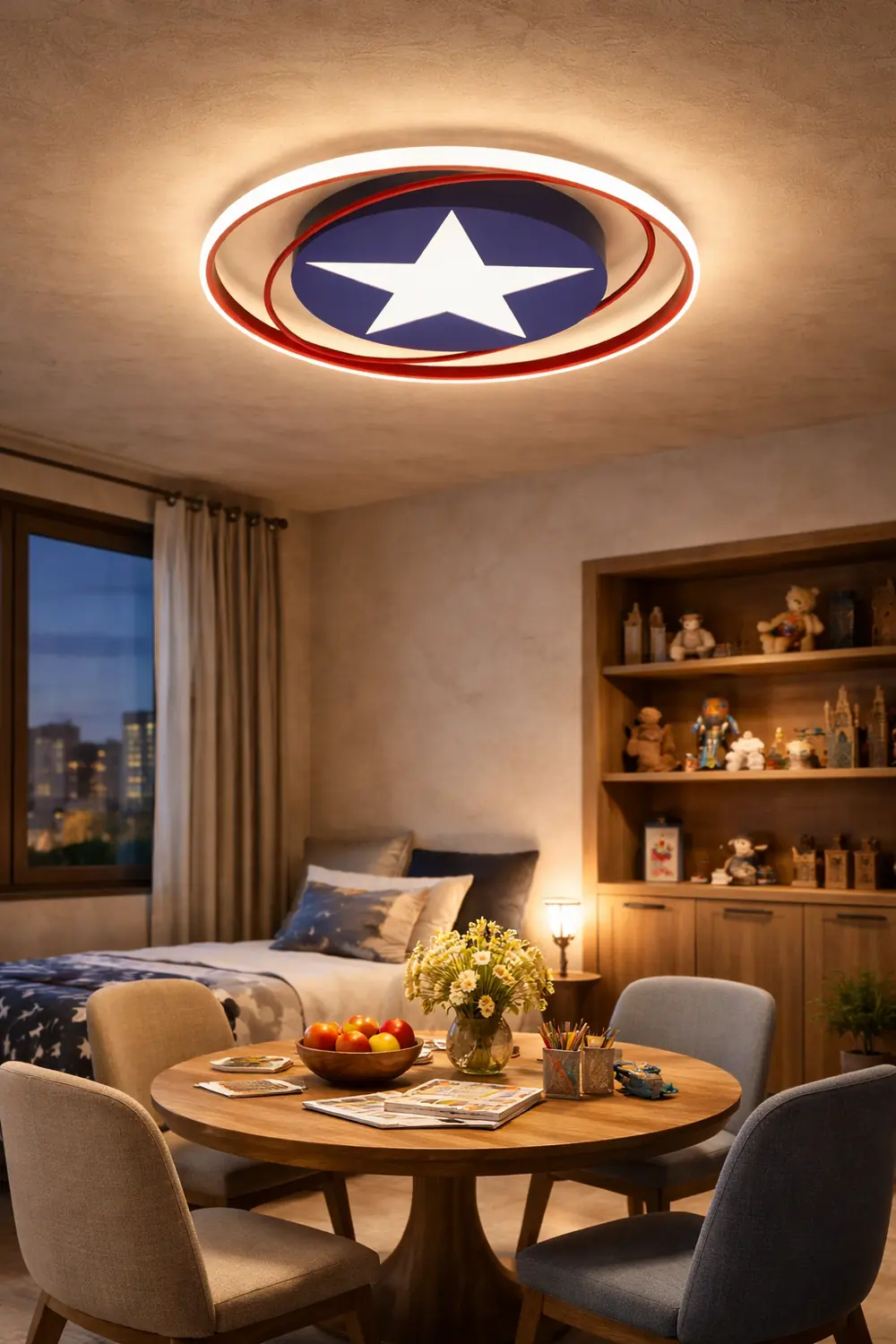 Modern Orbit Round LED Flush Mount Ceiling Light - Lumpaz