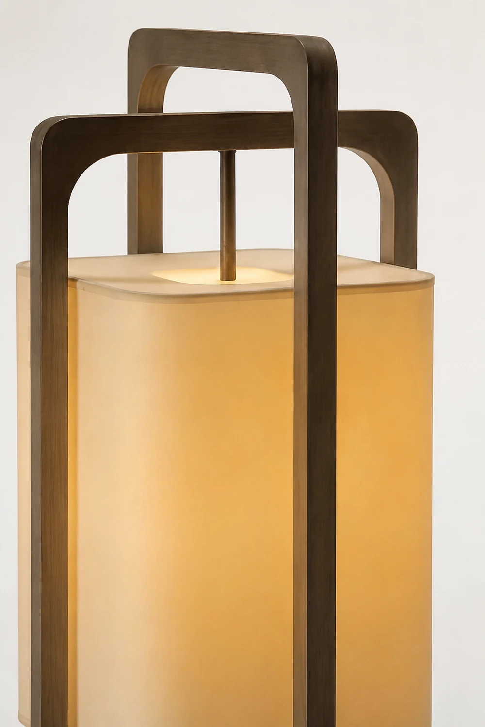 Ozawa Retro Rectangular Wood Fabric Floor Lamp - Lumpaz