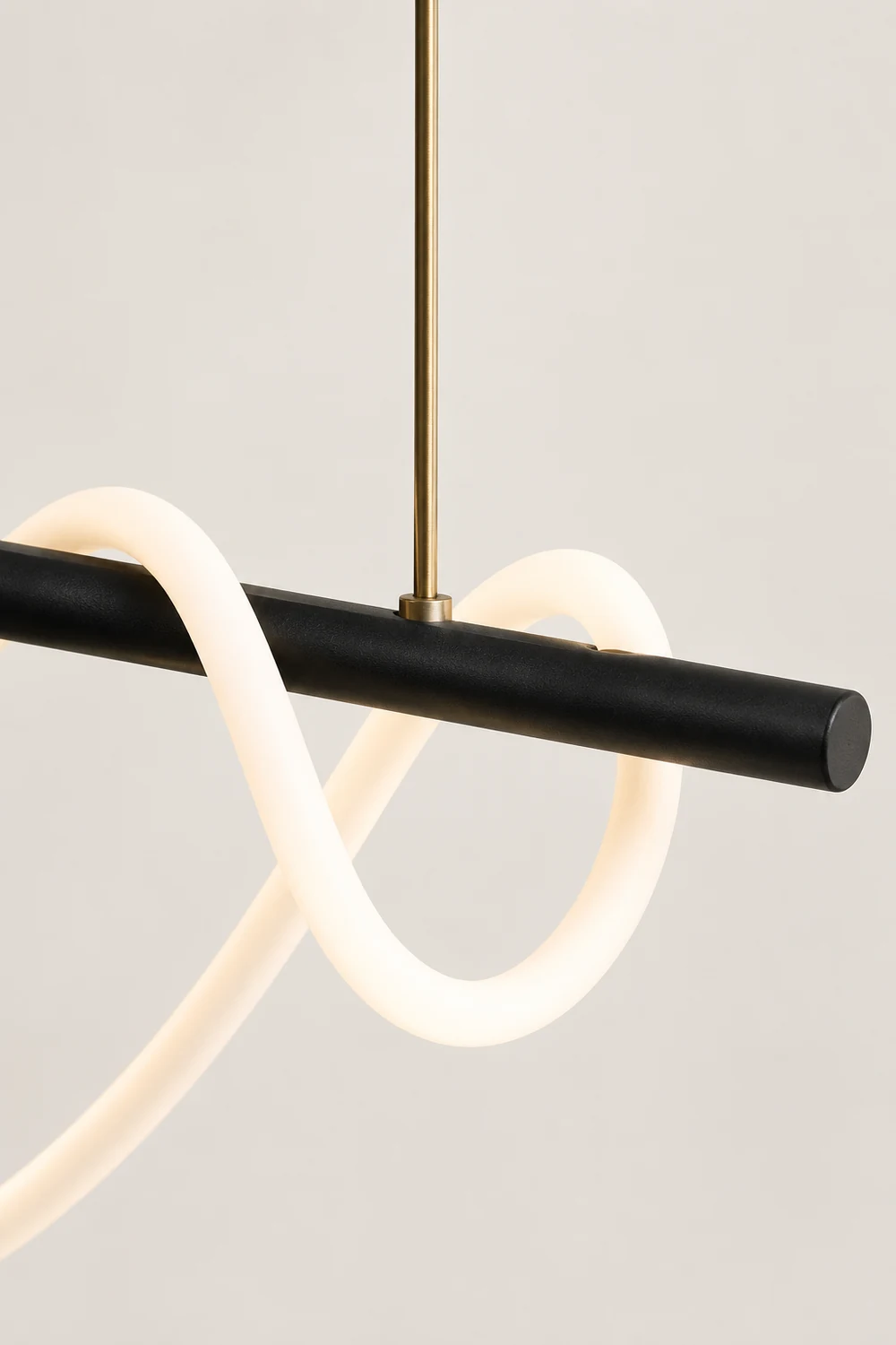 Curved & Linear Semi Flush Mount Ceiling Light, Gold - Lumpaz