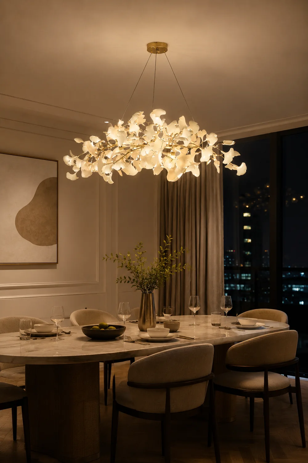 Ophelia Modern Gold Metal/Acrylic Art Deco Chandelier Living Room - Lumpaz