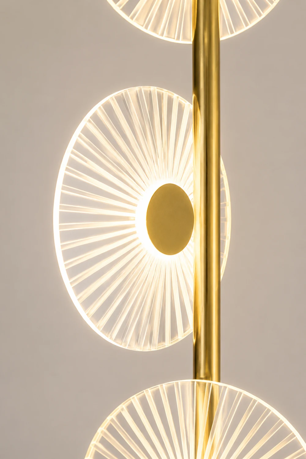 Carins Floor Lamp Creative Circle Modern, Acrylic, White/Gold, Bedroom - Lumpaz