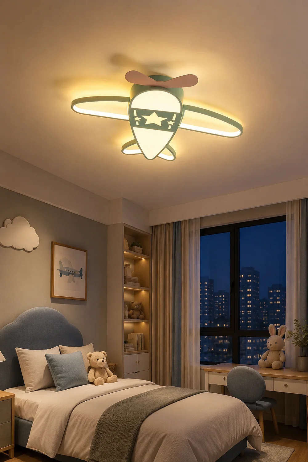 Morandi Modern Airplane Shaped Flush Mount Ceiling Light - Lumpaz