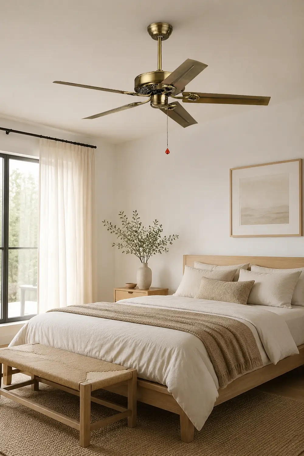 Alessio 5-Blade Cooper Industrial DC Ceiling Fan, Brass, 51'' - Lumpaz