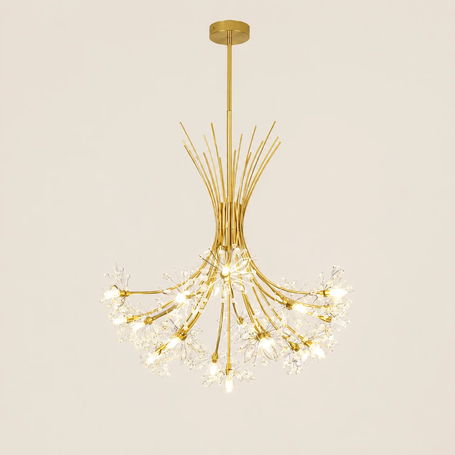 Lily Modern Art Deco Crystal Sputnik Chandelier, Black/Gold - Lumpaz