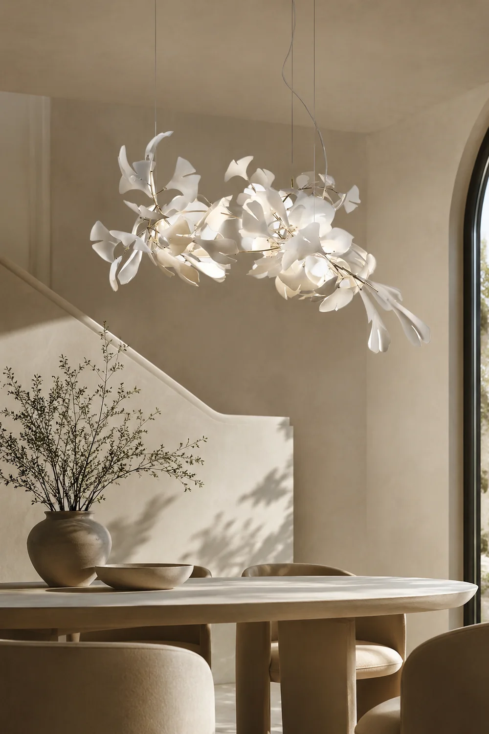 Ophelia CeraFall Modern Art Deco Organic Chandelier Metal Ceramics - Lumpaz