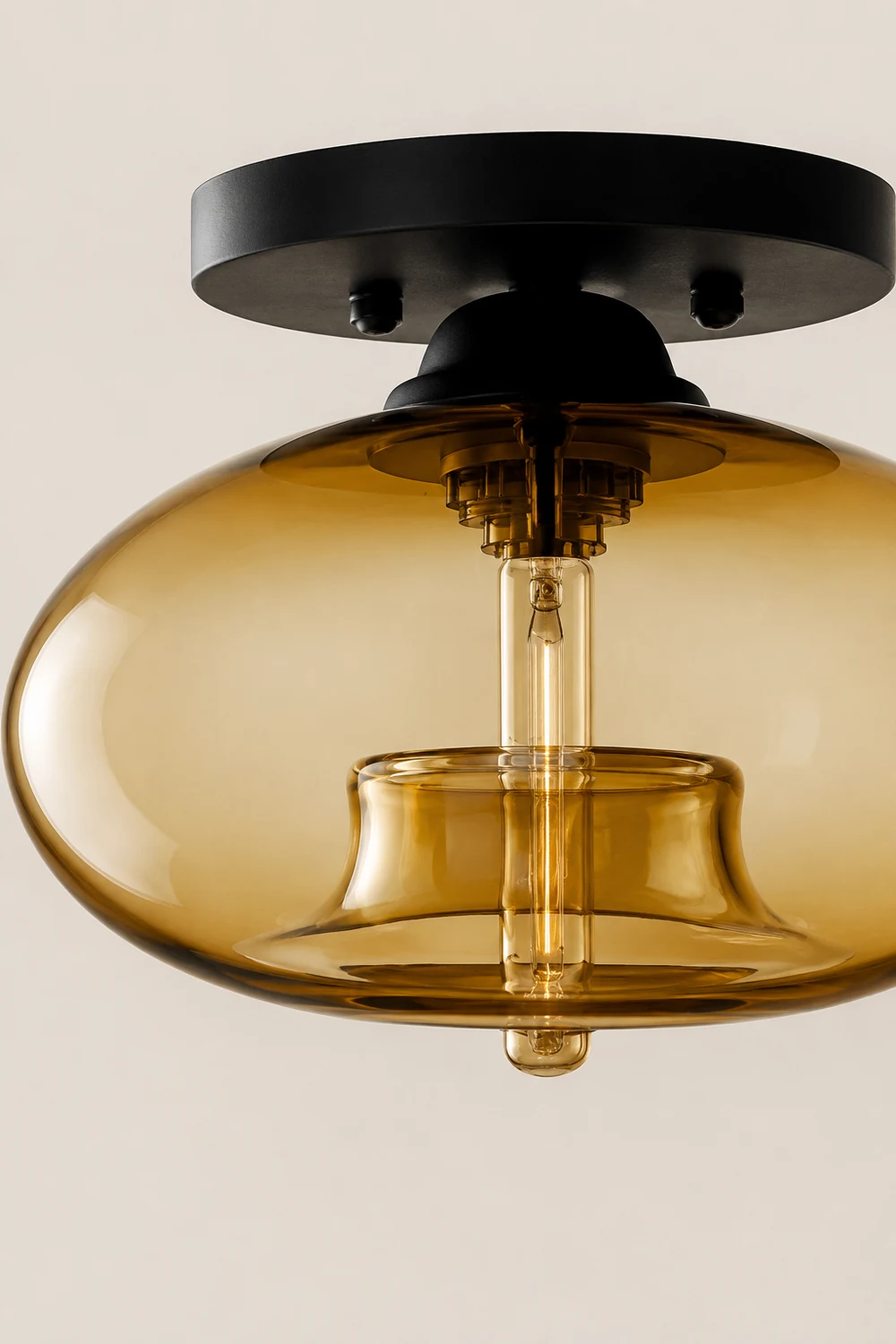 Sanna Industrial Art Deco Globe Flush Mount Ceiling Light Living Room - Lumpaz