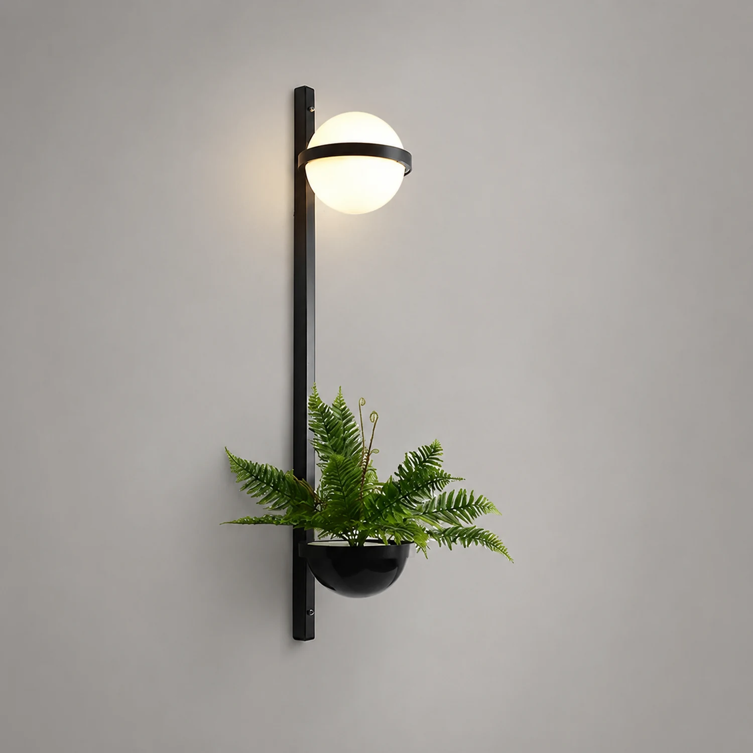 Creative Flowerpot Ball Waterproof LED Black Modern Outdoor Wall Light - Lumpaz