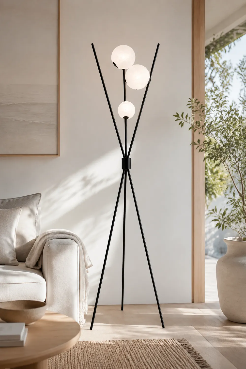 Valentina Tripod Floor Lamp/Table Lamp, Metal/Acrylic - Lumpaz