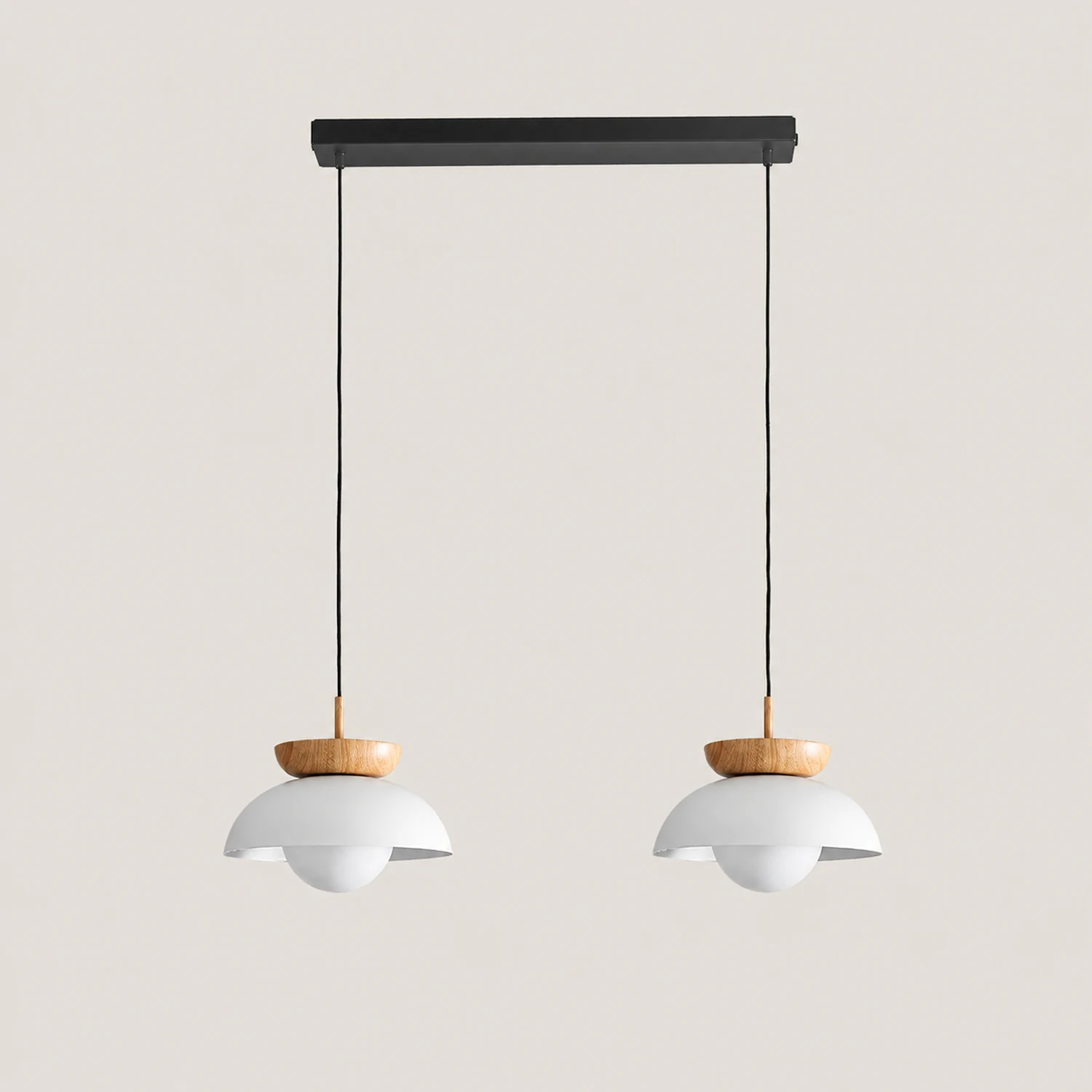 Ozawa Nordic Pendant Lights Wood/Metall Black Kitchen Balcony - Lumpaz