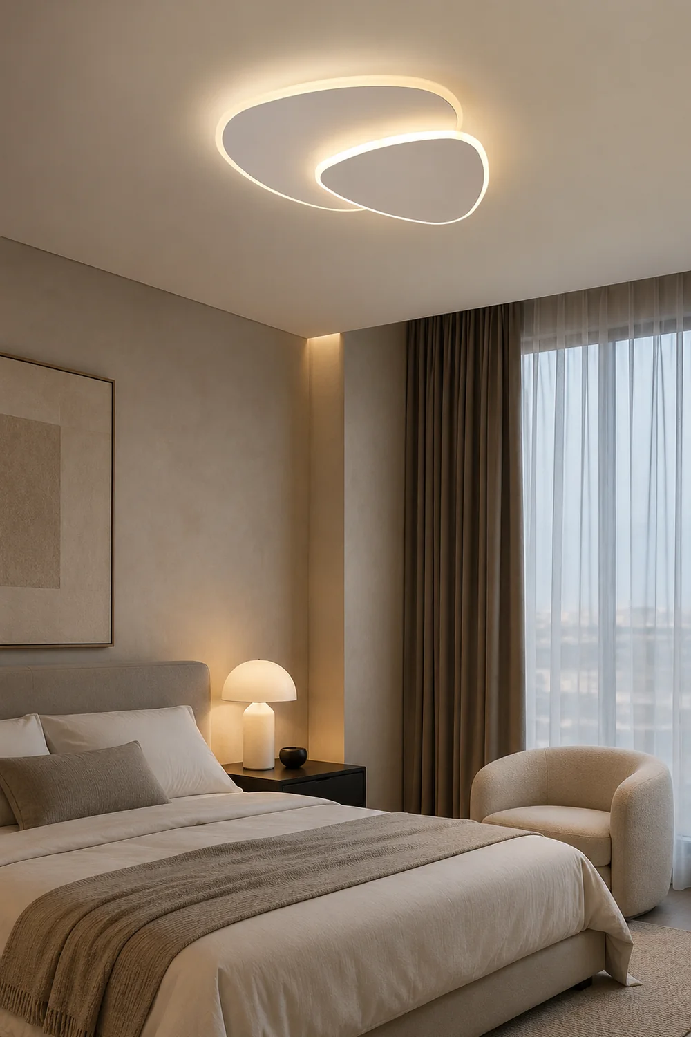 Quinn Designer Geometric Metal/Acrylic Flush Mount Ceiling Light White - Lumpaz