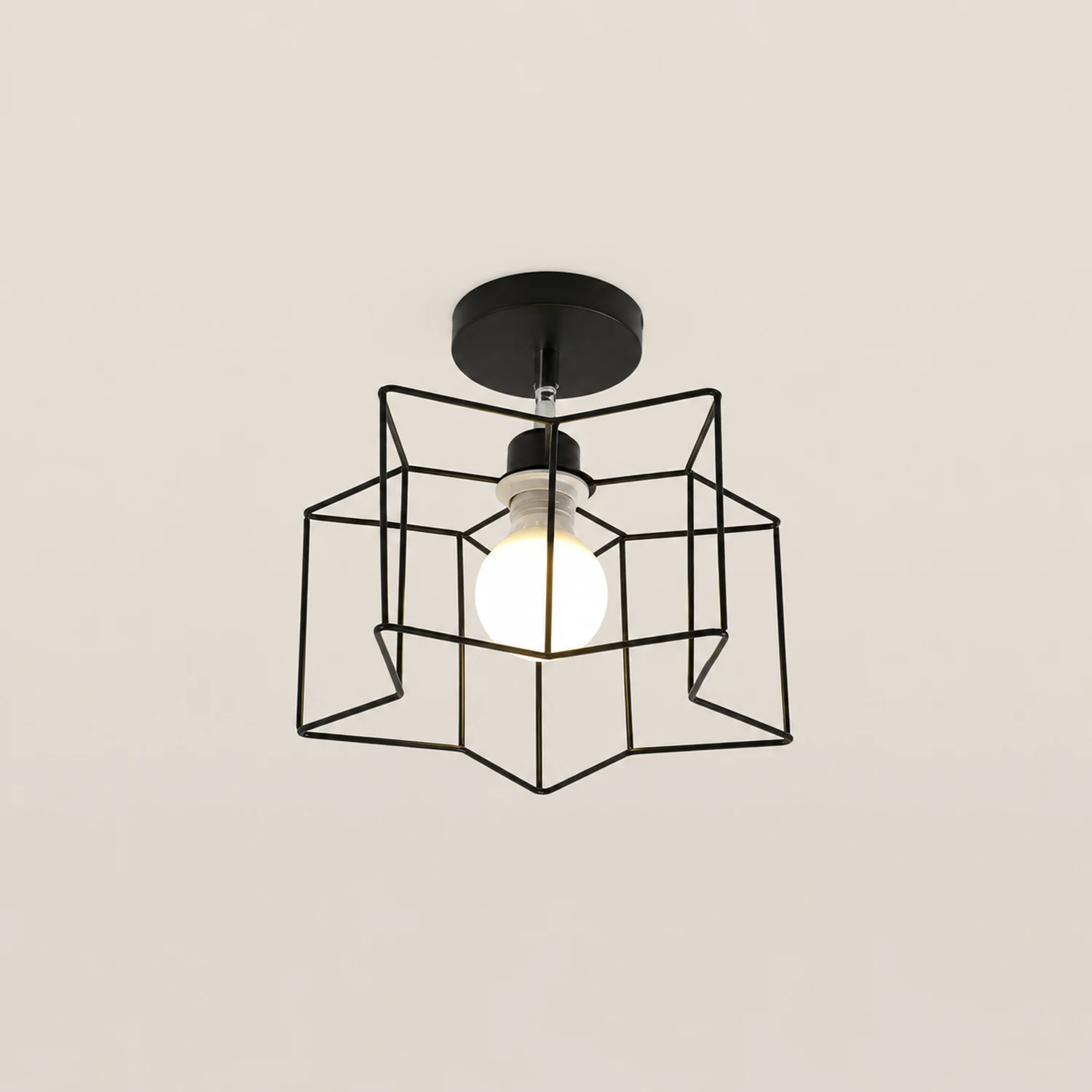Herbert Modern Nordic Metal LED Flush Mount Ceiling Light, Black/White - Lumpaz