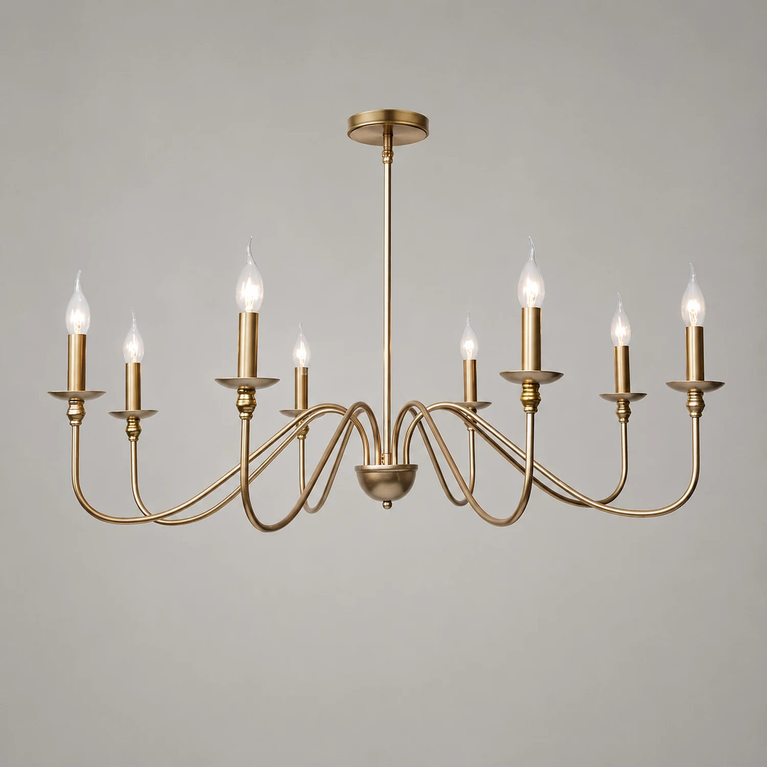Silva Retro Vintage Candle Metal Chandelier, Black/Gold - Lumpaz