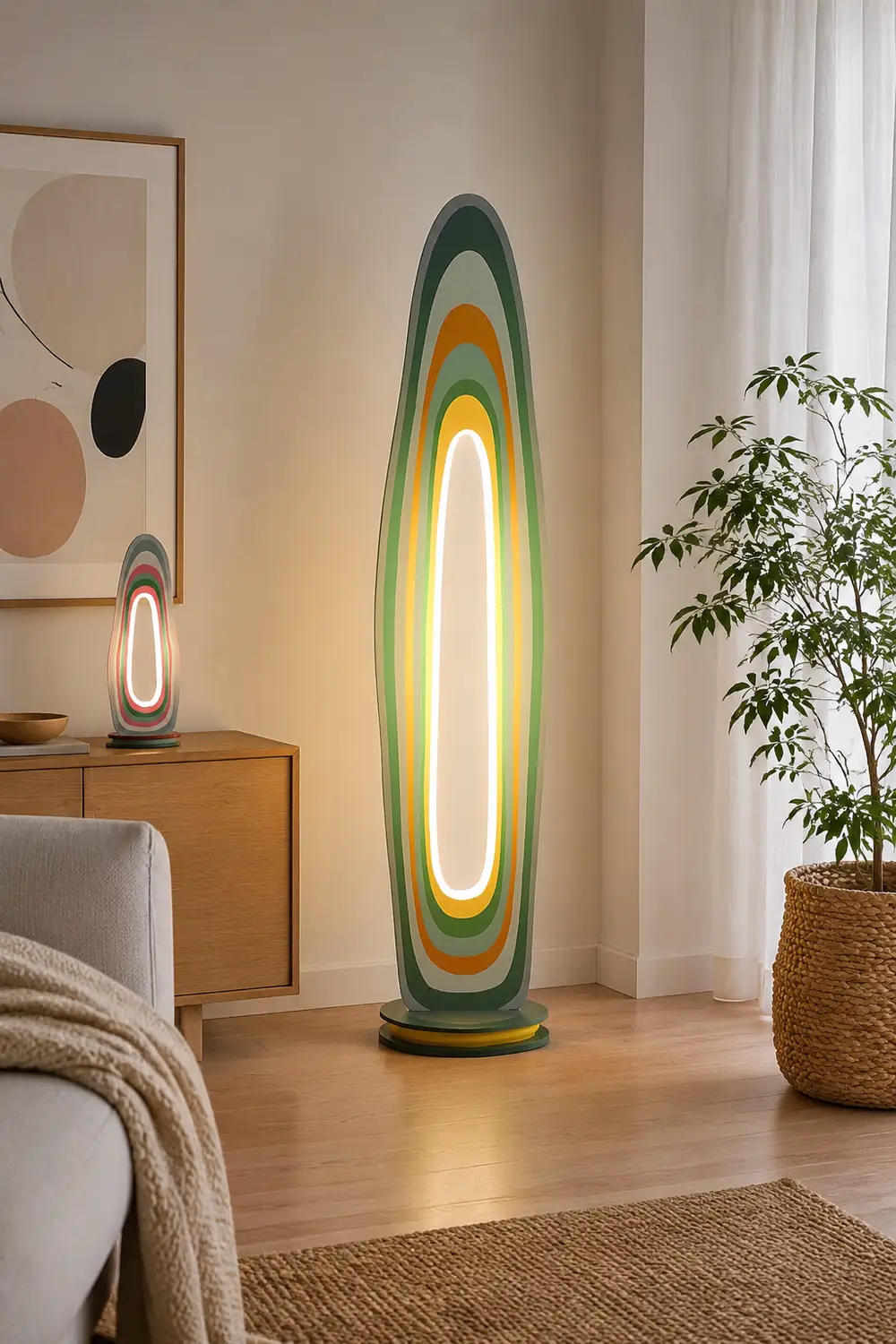 Salgado Floor Lamp Postmodern/Artistic, Acrylic, Multicolor, Bedroom - Lumpaz
