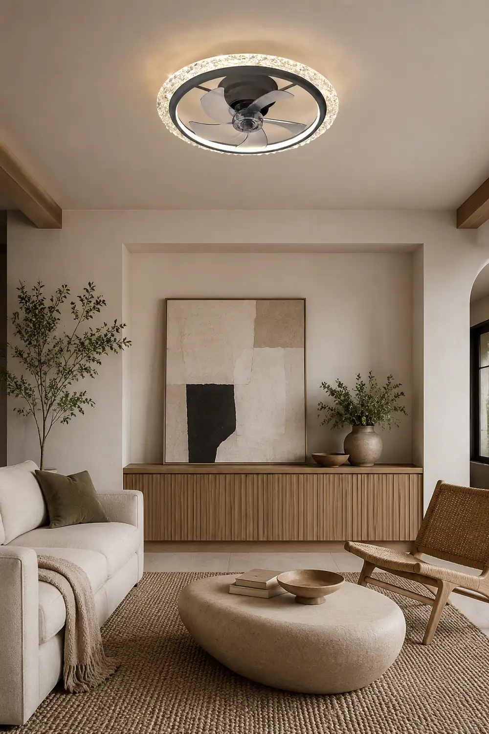 Kirsten 2-Light Ceiling Fan with Light, 2 Color, DIA 20"/24" - Lumpaz