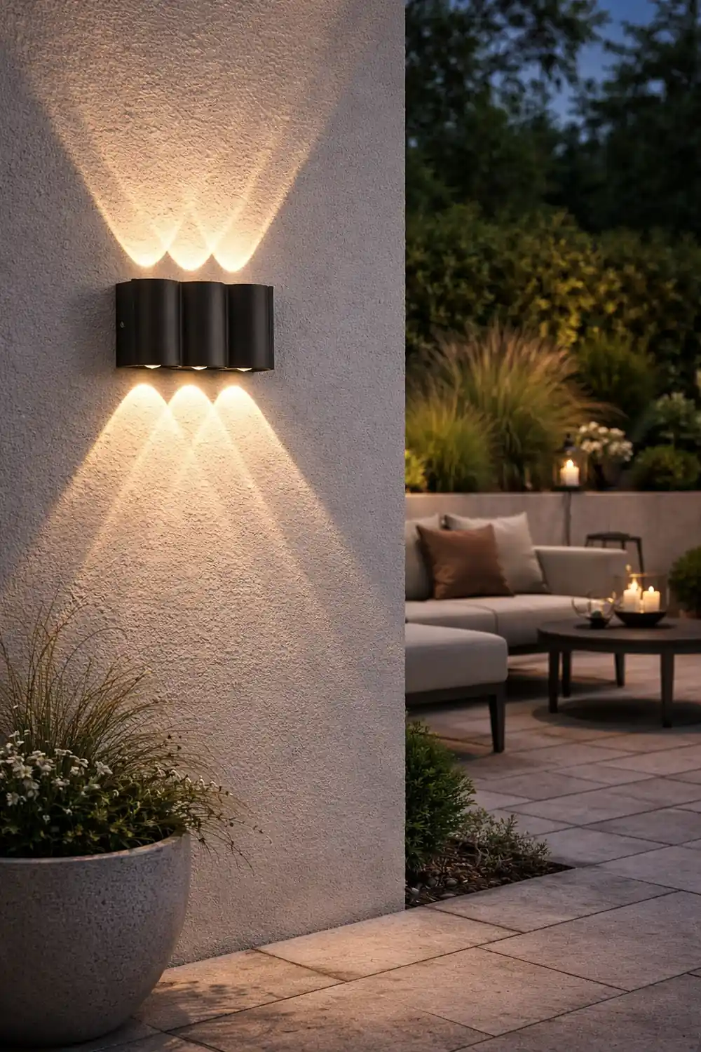 Wave Arc Design Up and Down Lights LED Outdoor Wall Lights - Lumpaz