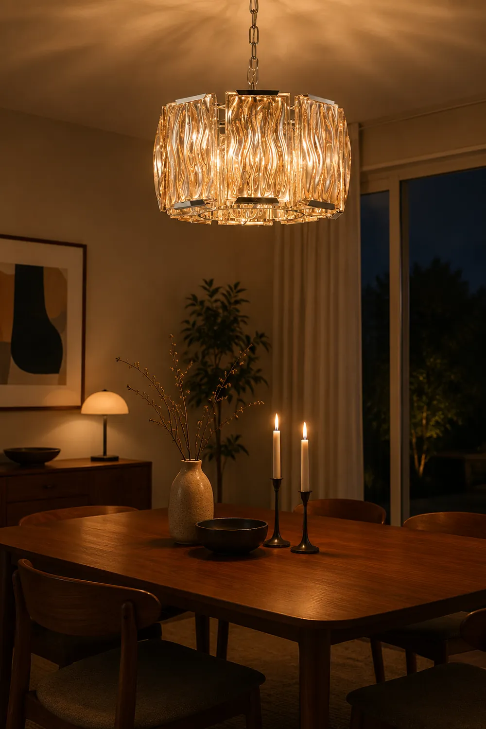 Marilyn Modern Crystal Chandelier, Clear/Champagne - Lumpaz