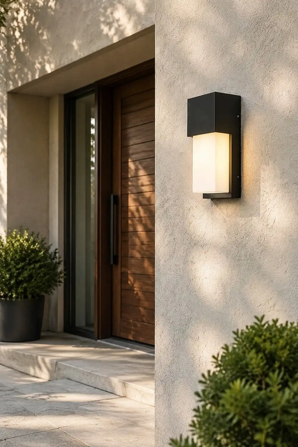 Rectangular Waterproof LED 10W Black Outdoor Wall Light - Lumpaz