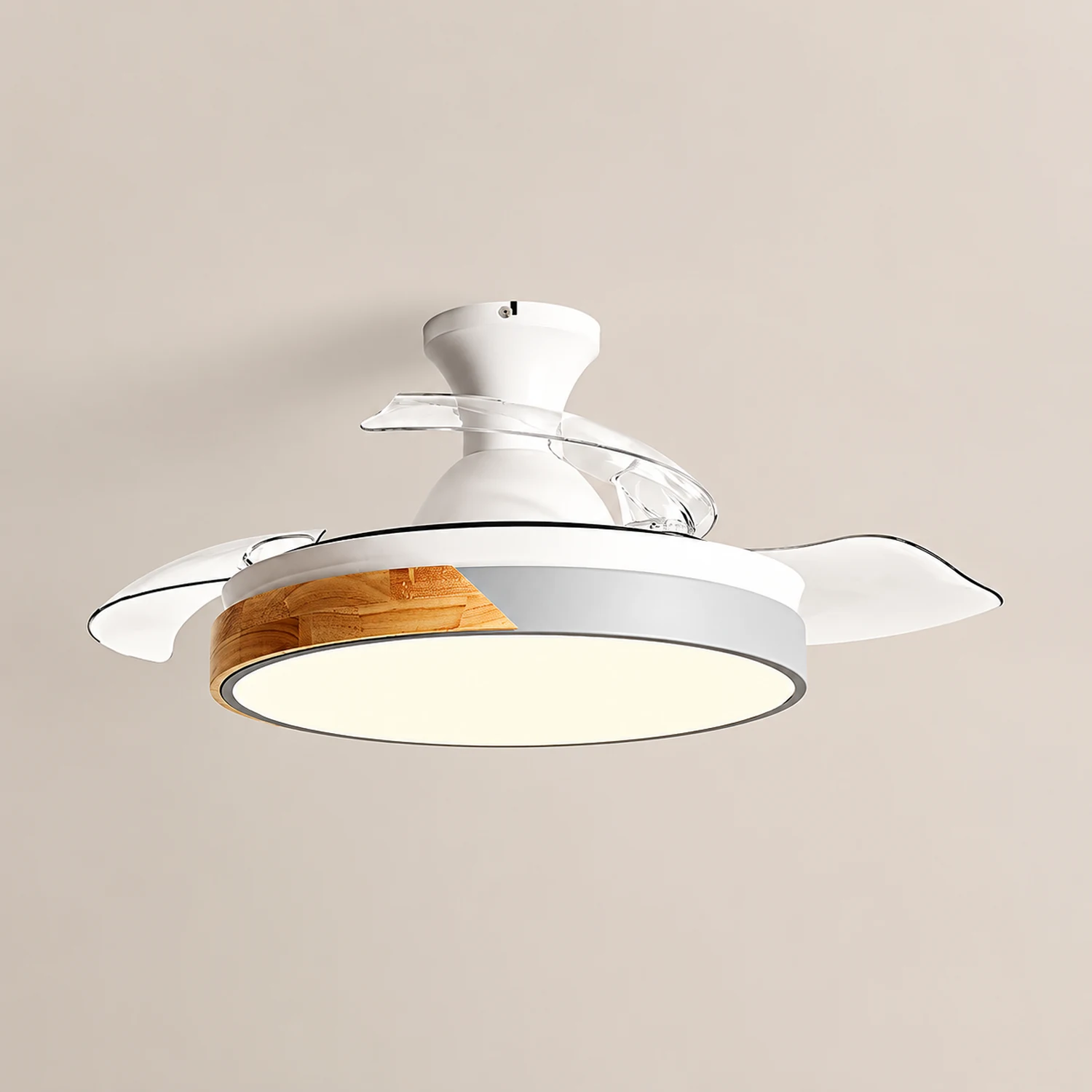 Morandi Invisible Blades Ceiling Fan With Light, 5 Color, L 35.4"/39.3" - Lumpaz